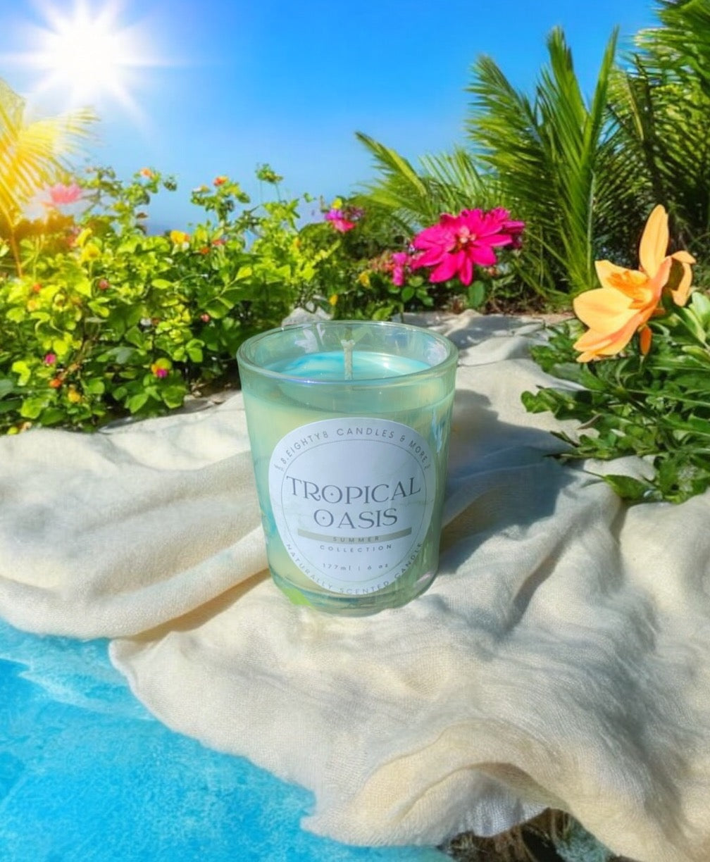 Tropical Oasis Glass Candle