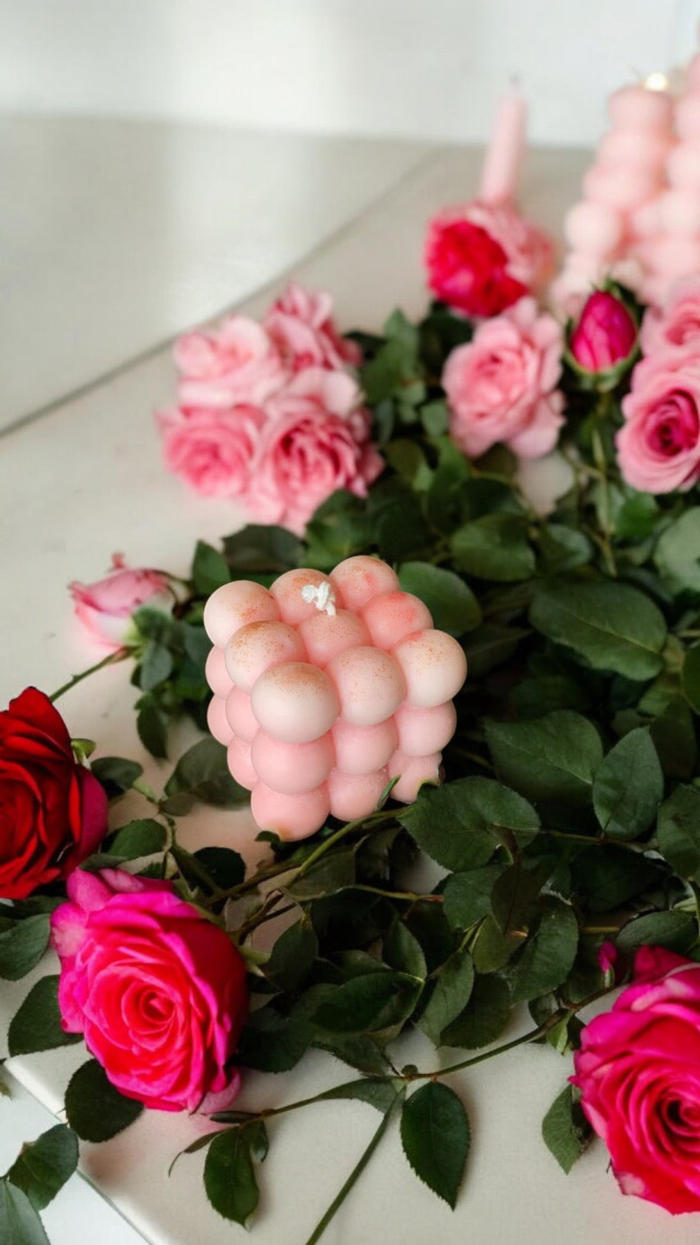 🌹Rose + Tonka Bean Bubble Candle 🌹