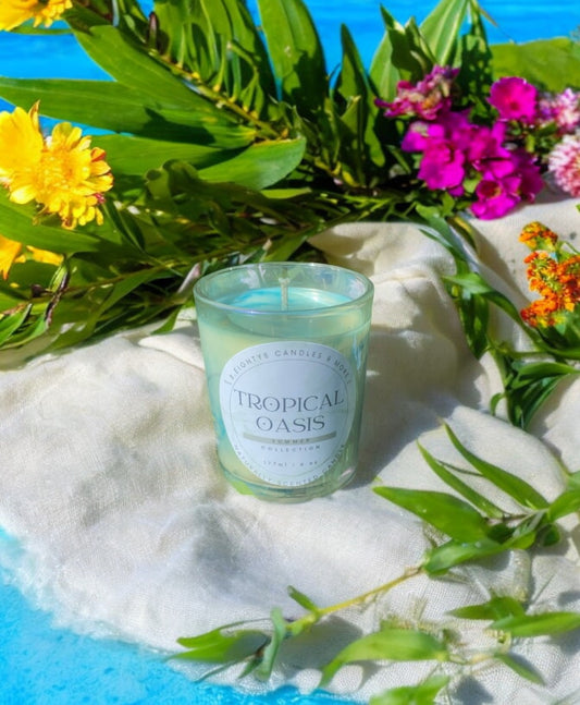 Tropical Oasis Glass Candle