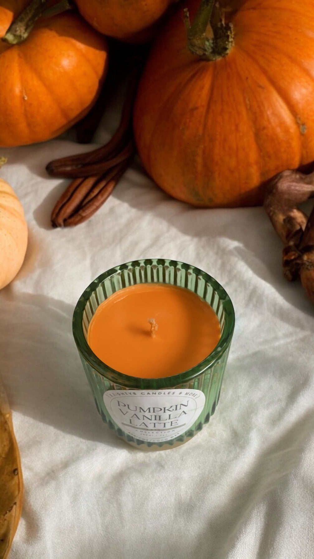 Pumpkin Vanilla Latte Glass Candle