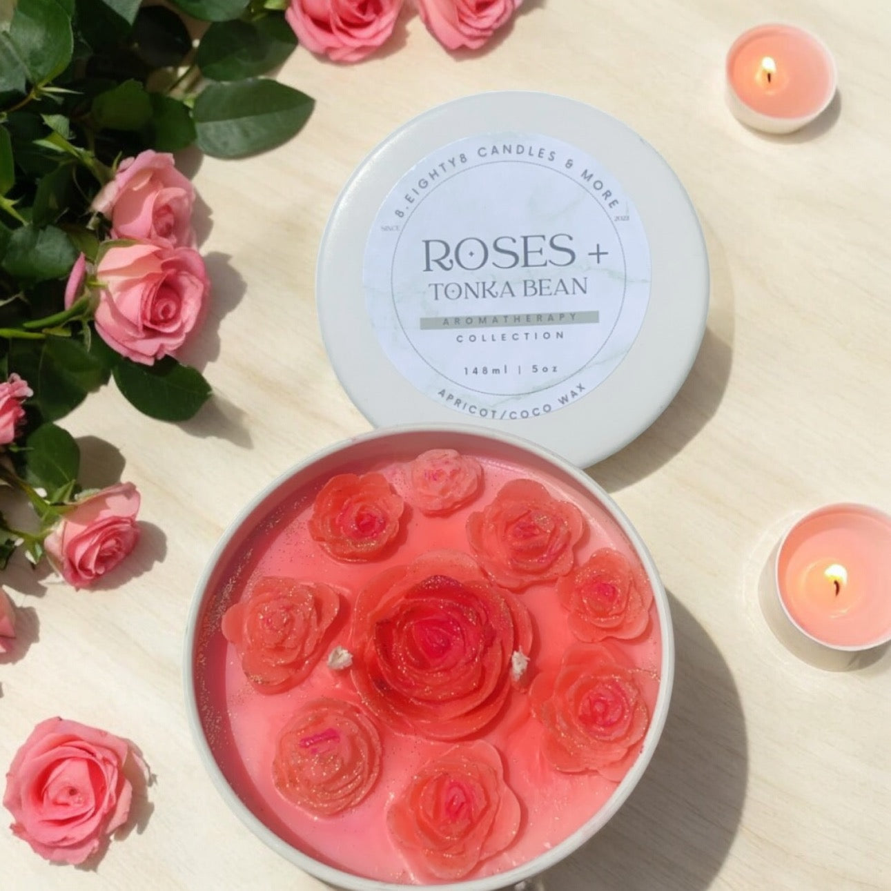 🌹Roses + Tonka Bean Container Candle🌹